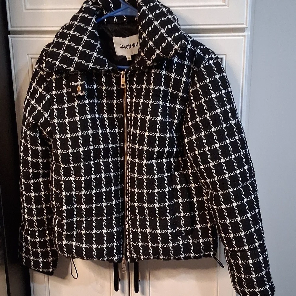 NWT Jason Wu Black & White Tweed Puffer - Picture 2 of 9